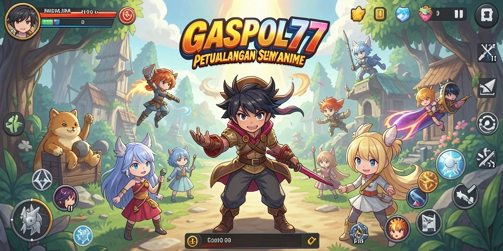 Tampilan gameplay seru di GASPOL77 dengan karakter anime favorit.