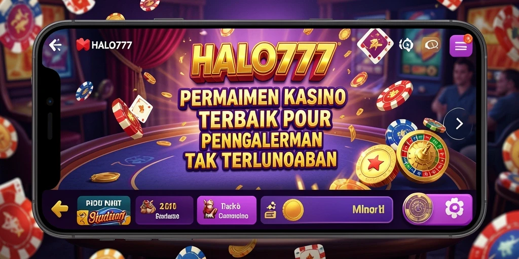 Screenshot utama HALO777 menunjukkan keseruan gameplay Kasino yang mendebarkan.
