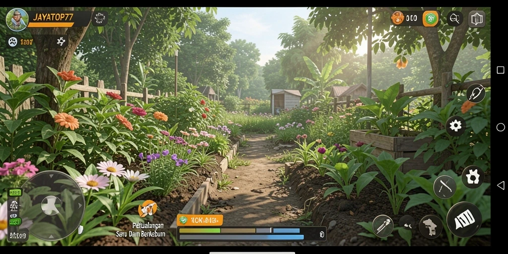 Screenshot tampilan gameplay seru di JAYATOP77 saat bertani.